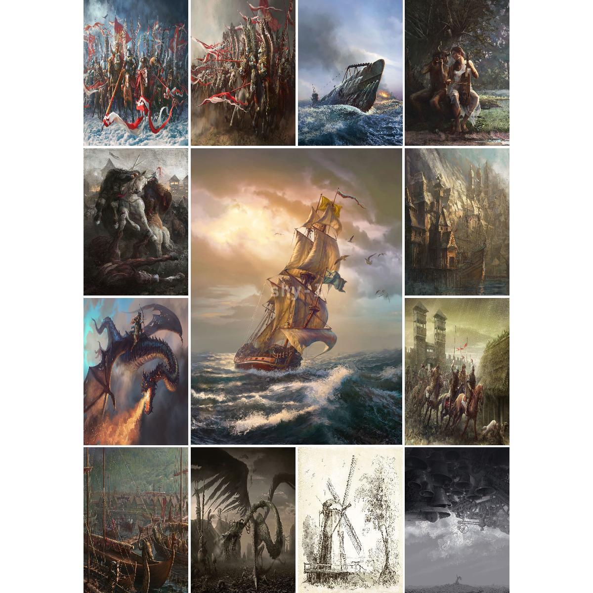 Interior Design Layout - Hussars Charge Elegant Vintage Painting Poster