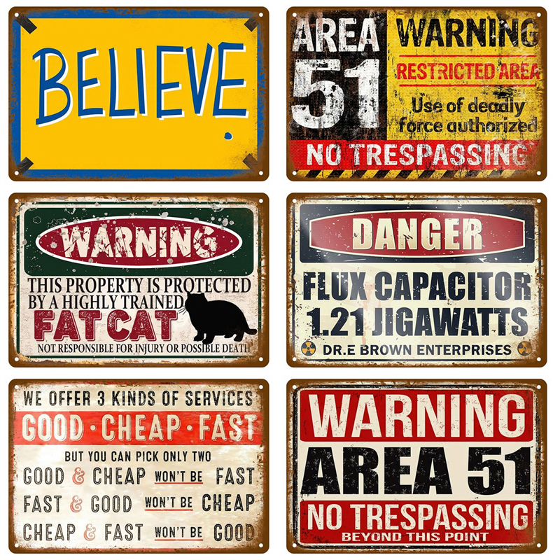 Interior Design Poster - Metal Sign Poster Plates Bar Retro