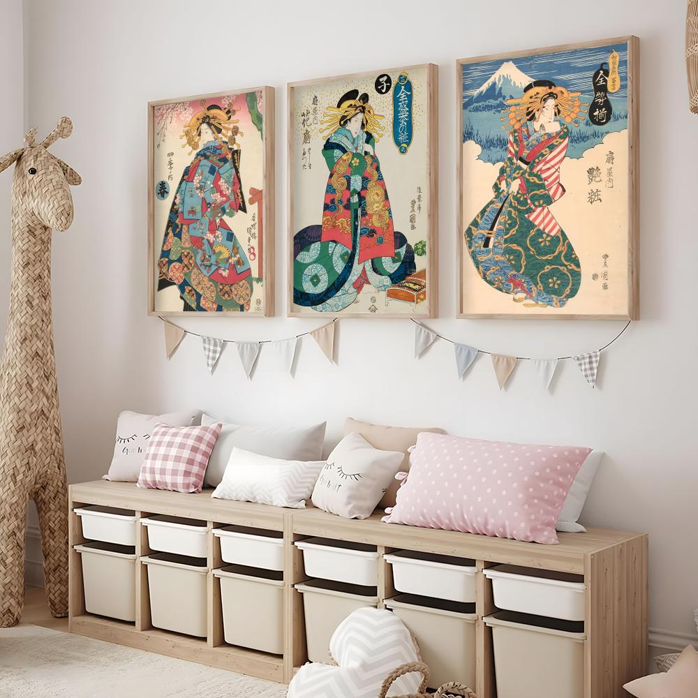 Retro Japanese geisha Poster M - Interior Design With Wallpaper 리뷰 및 가격