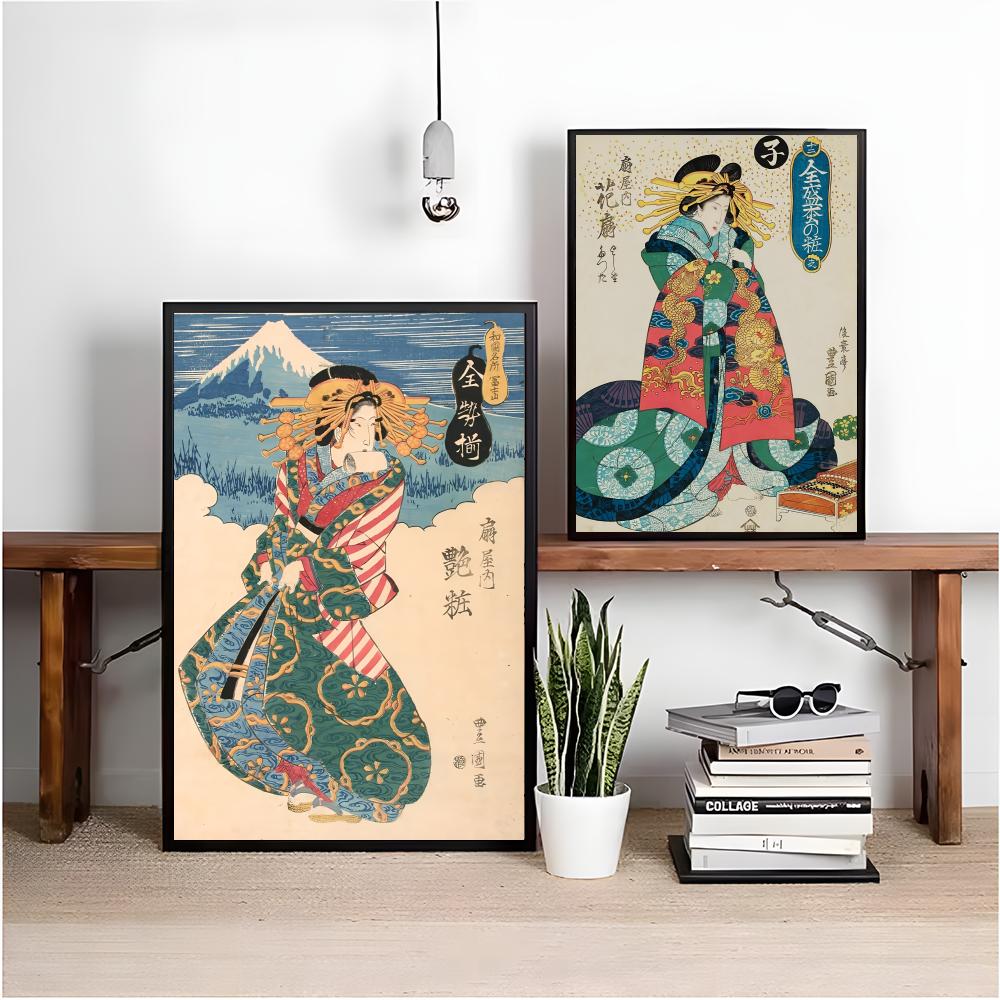 Retro Japanese geisha Poster M - Interior Design With Wallpaper 리뷰 및 가격