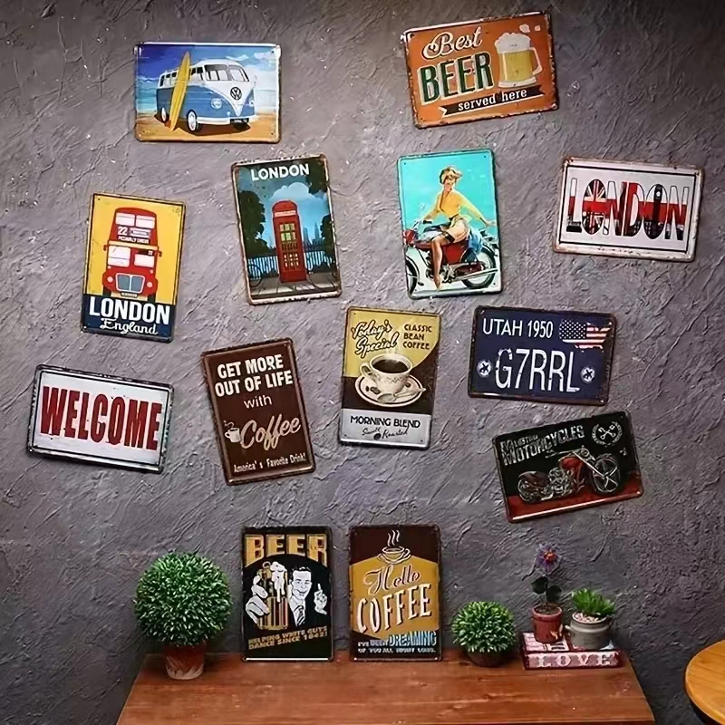 Retro Tin Sign Vintage Metal S - Interior Design Poster 리뷰 및 가격