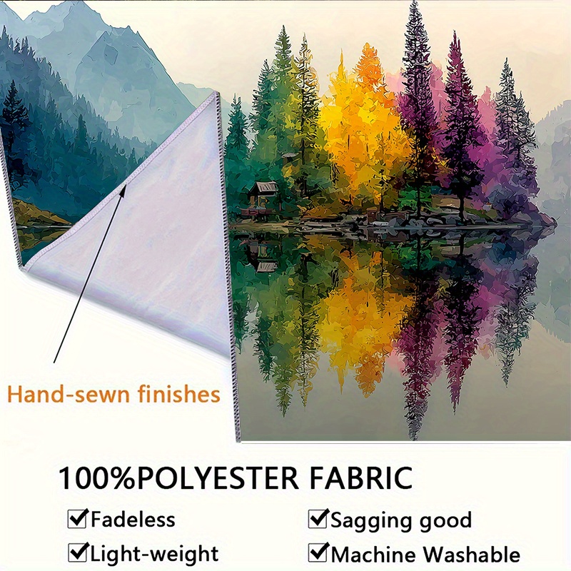 Colorful Forest Lake Wall Mura - Interior Design With Wallpaper 리뷰 및 가격