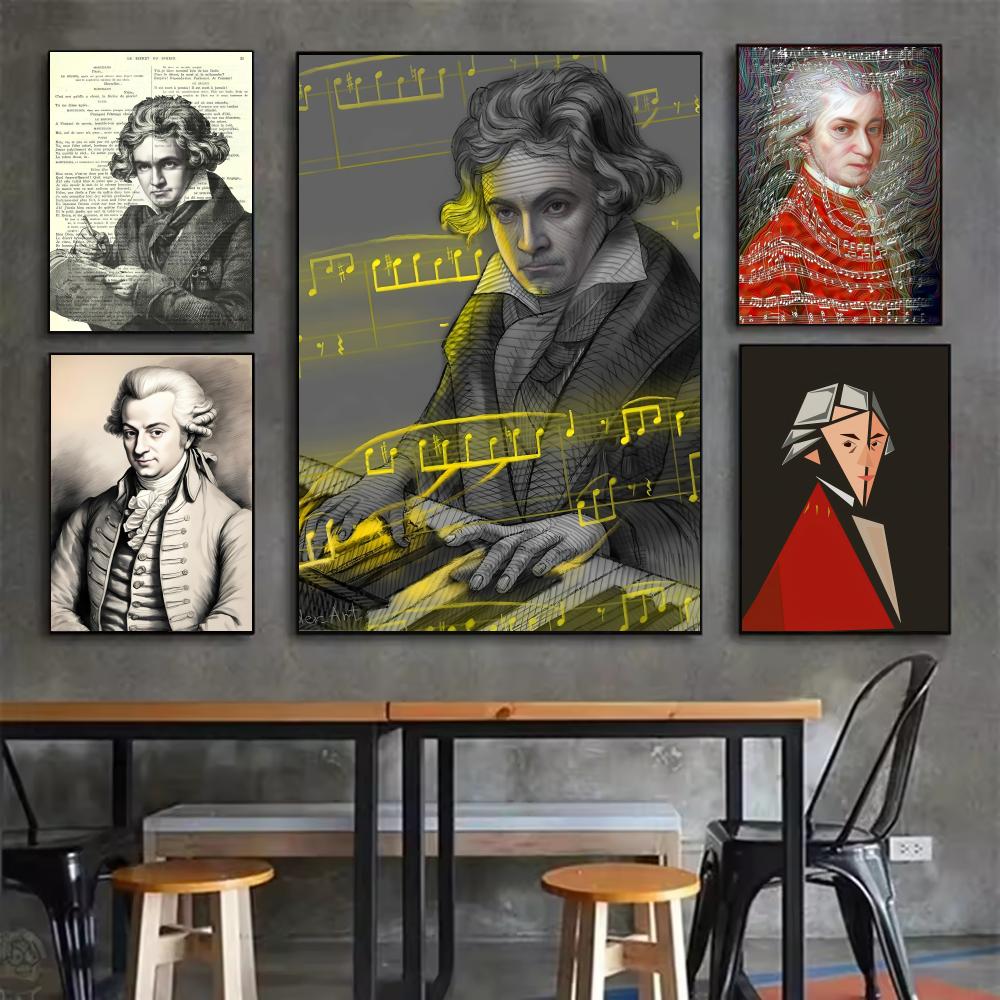 Classic Music M-Mozart Poster  - Interior Design With Wallpaper 리뷰 및 가격
