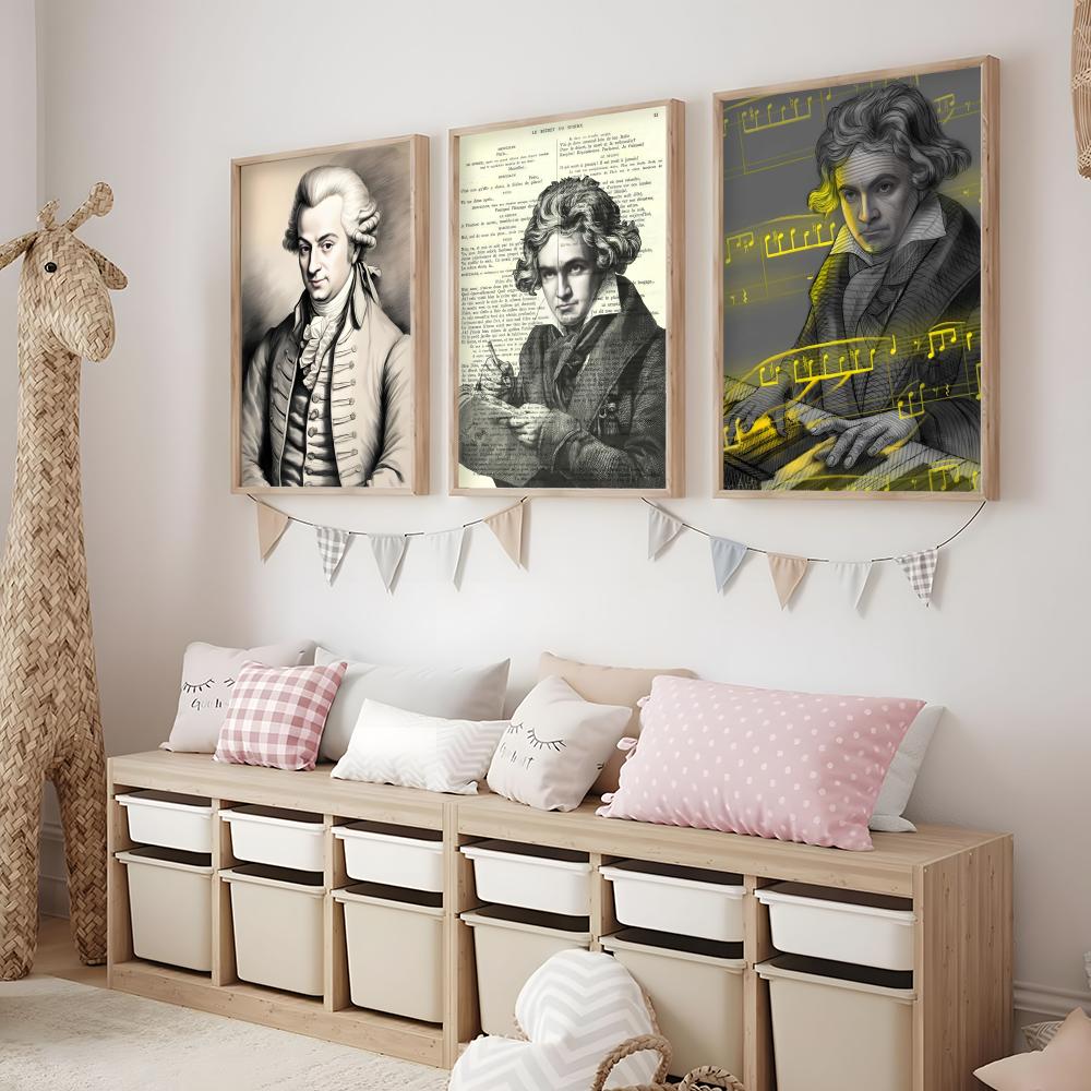 Classic Music M-Mozart Poster  - Interior Design With Wallpaper 리뷰 및 가격