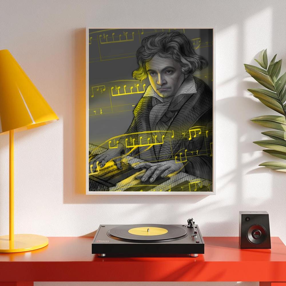 Classic Music M-Mozart Poster  - Interior Design With Wallpaper 리뷰 및 가격