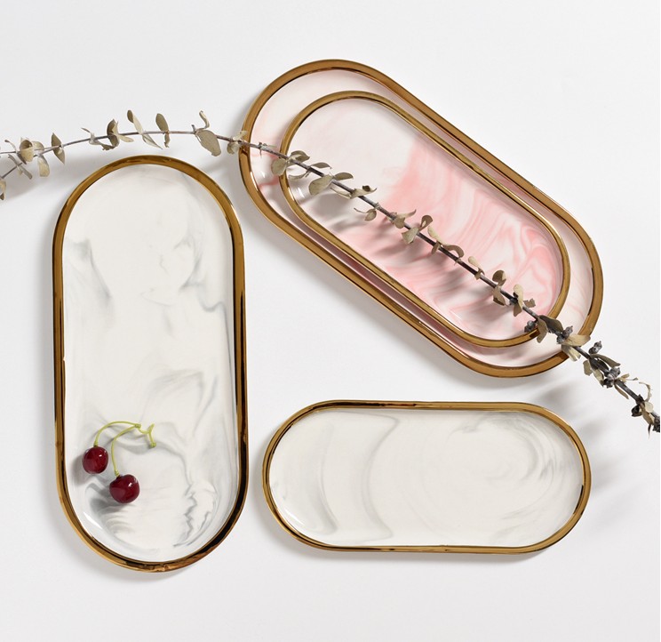 Nordic Marble Texture Tray Cer - Travertine Tray Oval 리뷰 및 가격