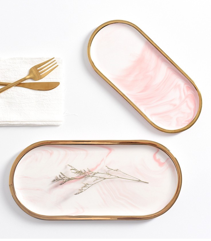 Nordic Marble Texture Tray Cer - Travertine Tray Oval 리뷰 및 가격