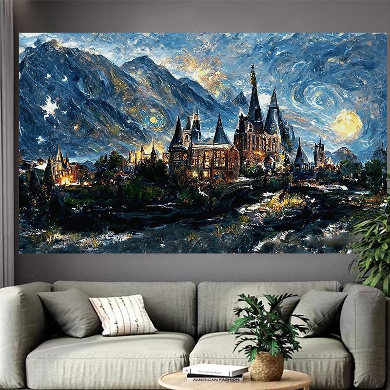 Castle Lake Wall Tapestry Fant - Interior Design Poster 리뷰 및 가격