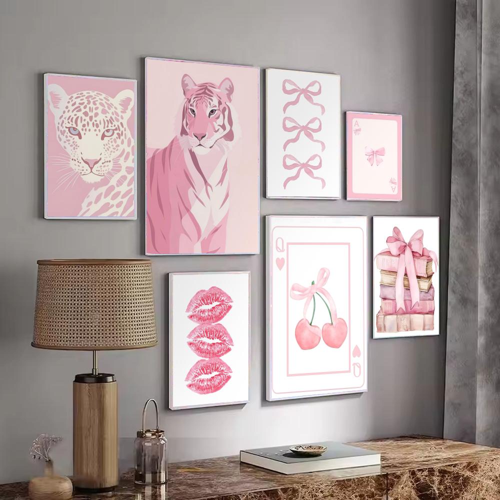Pink pattern decoration Poster - Interior Design With Wallpaper 리뷰 및 가격