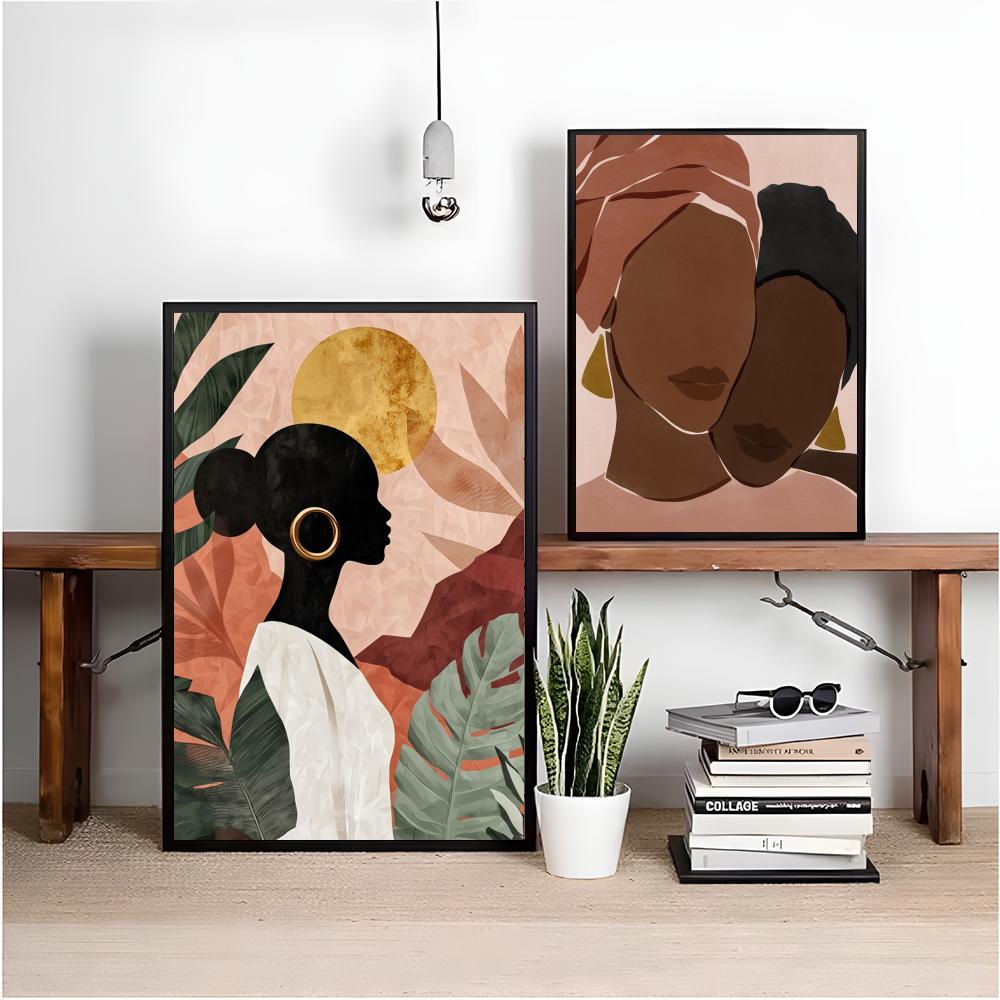 african woman flower leaves Po - Interior Design With Wallpaper 리뷰 및 가격
