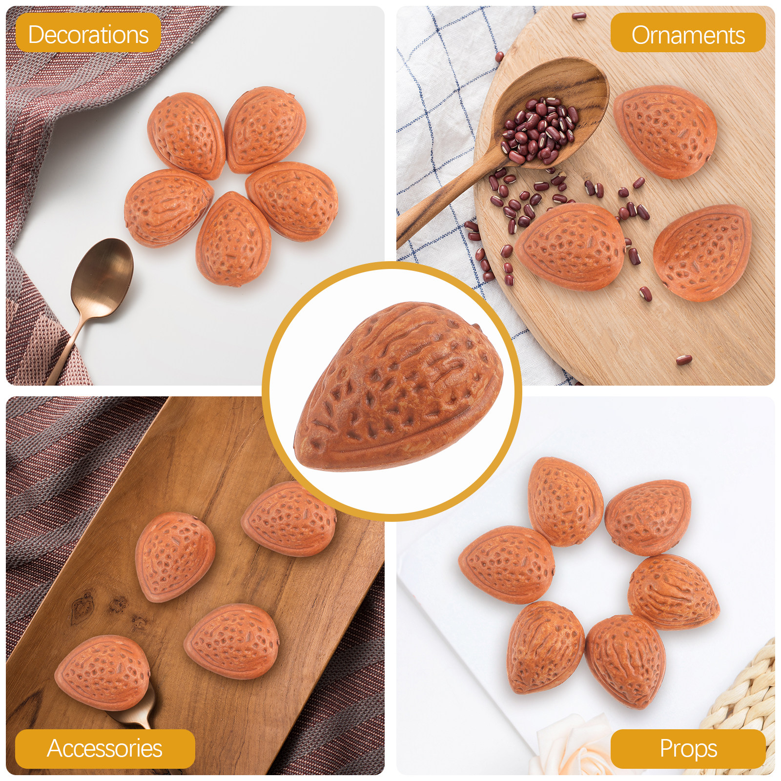 20Pcs Decorative Almonds Ornam - Interior Design Kitchen And Living Room 리뷰 및 가격