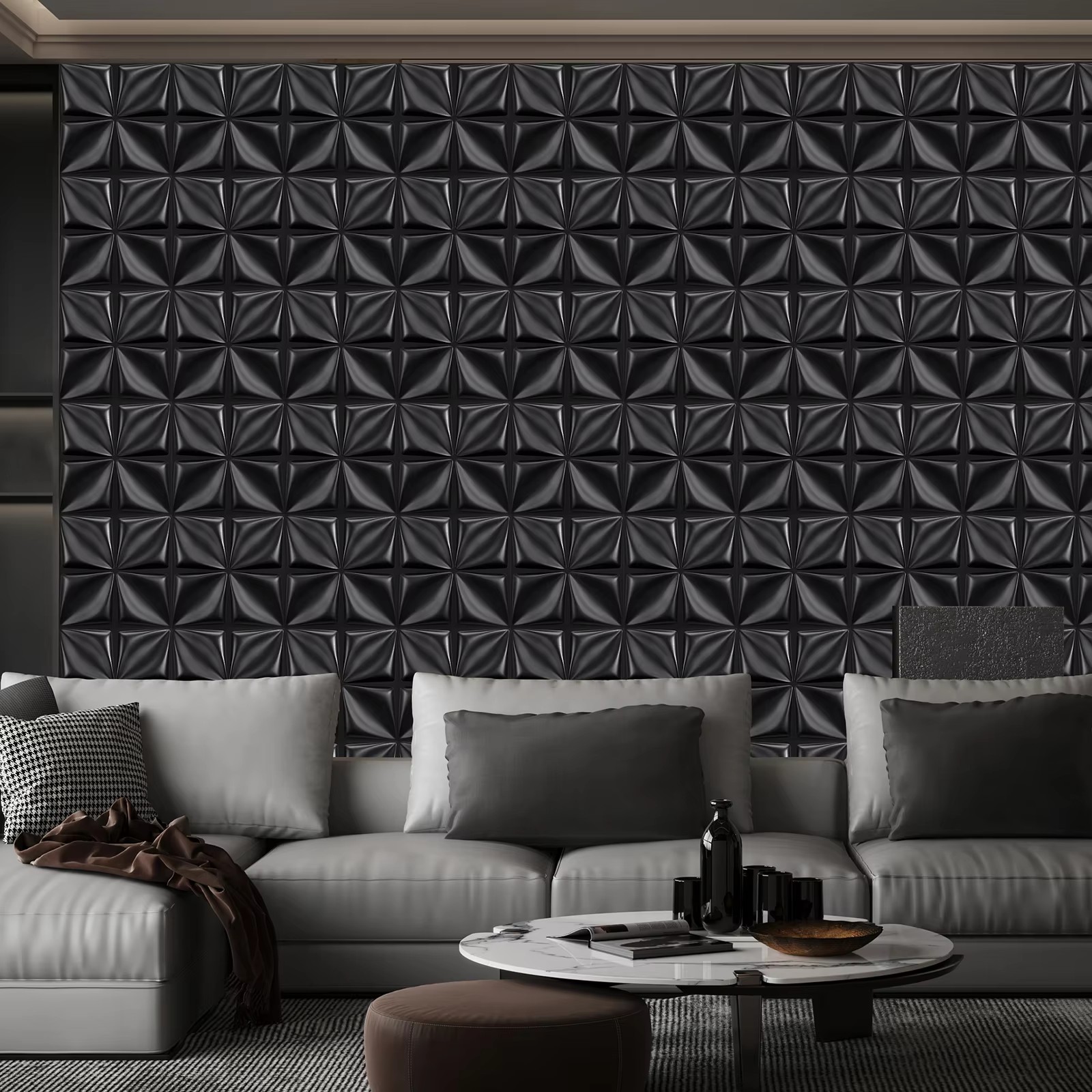 3D Wall Panel PVC Flower Desig - Interior Design With Wallpaper 리뷰 및 가격