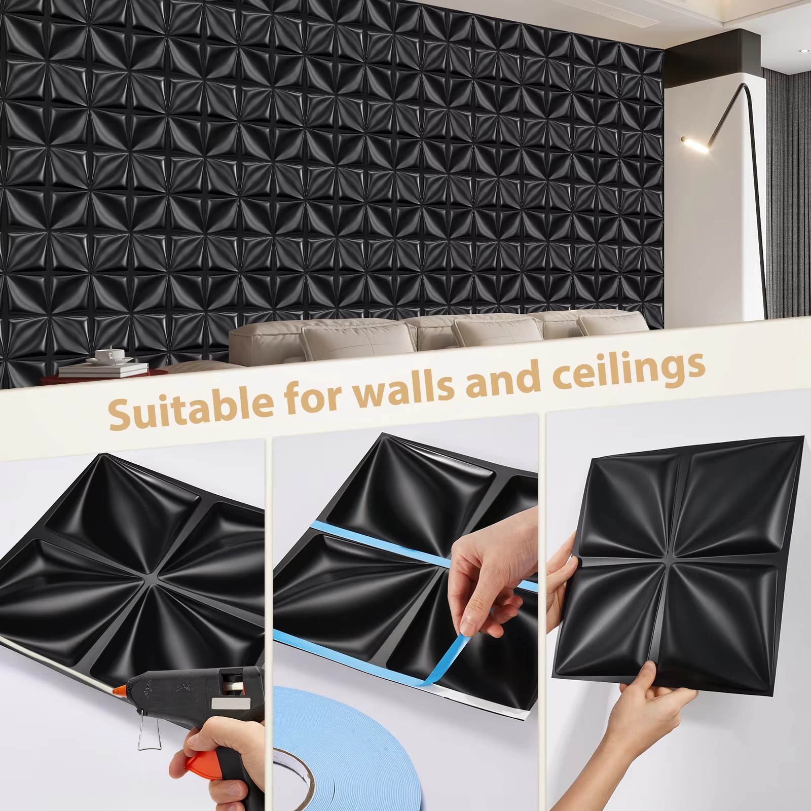 3D Wall Panel PVC Flower Desig - Interior Design With Wallpaper 리뷰 및 가격
