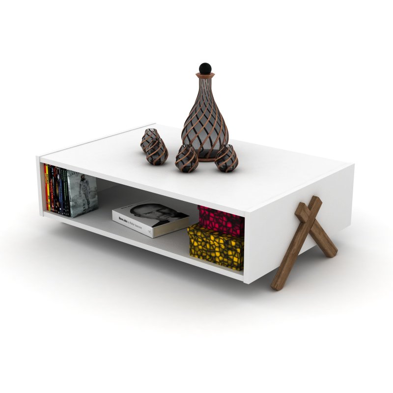 HT Design Kipp Cross Legs Wood - Interior Design White And Wood 리뷰 및 가격