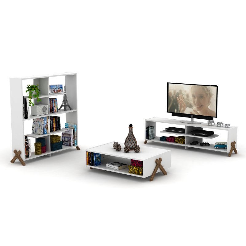 HT Design Kipp Cross Legs Wood - Interior Design White And Wood 리뷰 및 가격