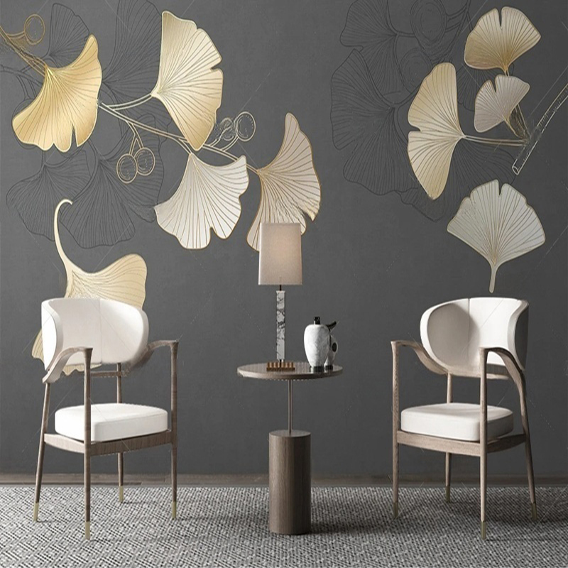 Custom Nordic Style Leaf Print - Interior Design With Wallpaper 리뷰 및 가격