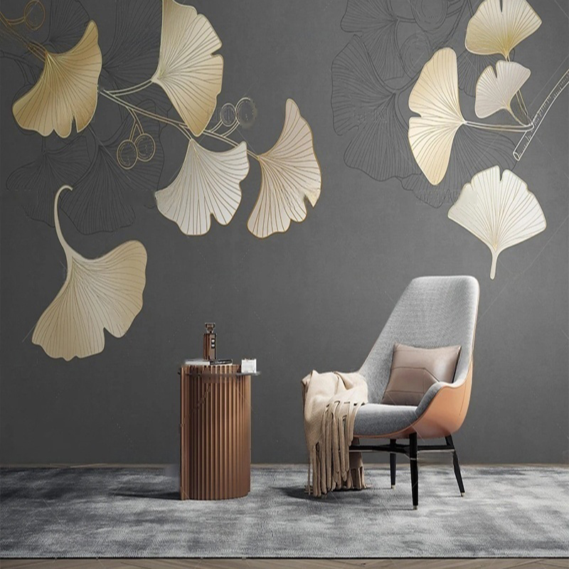 Custom Nordic Style Leaf Print - Interior Design With Wallpaper 리뷰 및 가격