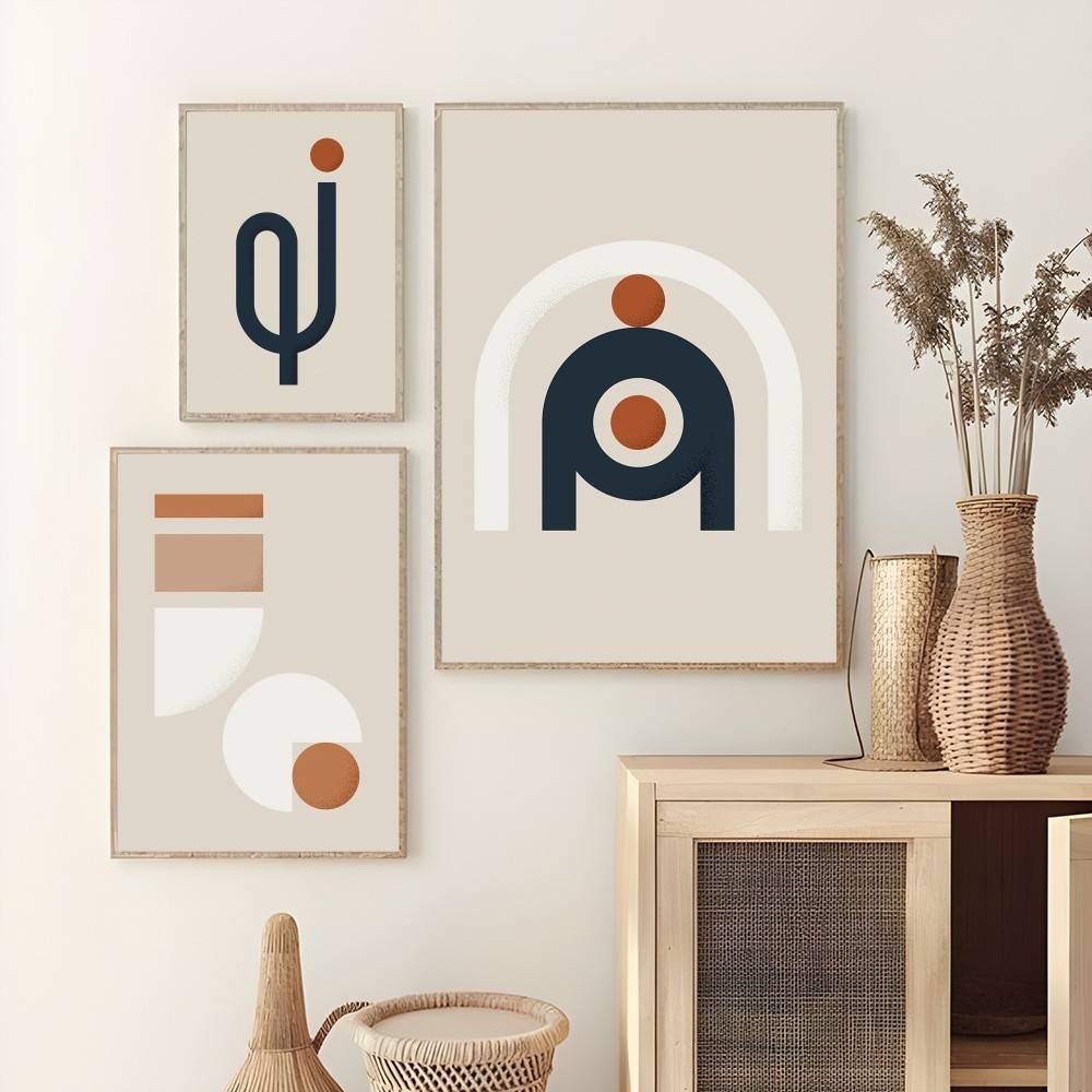 Warm Line Color Design Poster  - Interior Design With Wallpaper 리뷰 및 가격