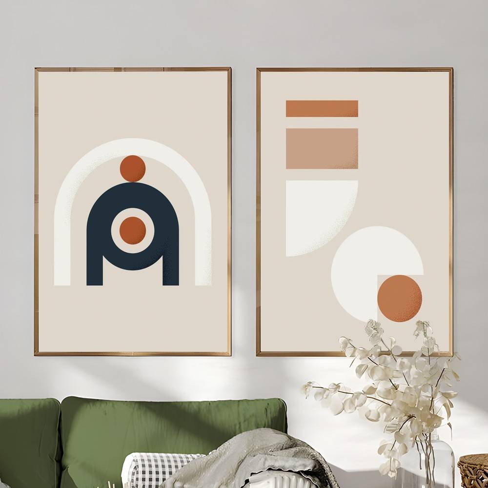 Warm Line Color Design Poster  - Interior Design With Wallpaper 리뷰 및 가격