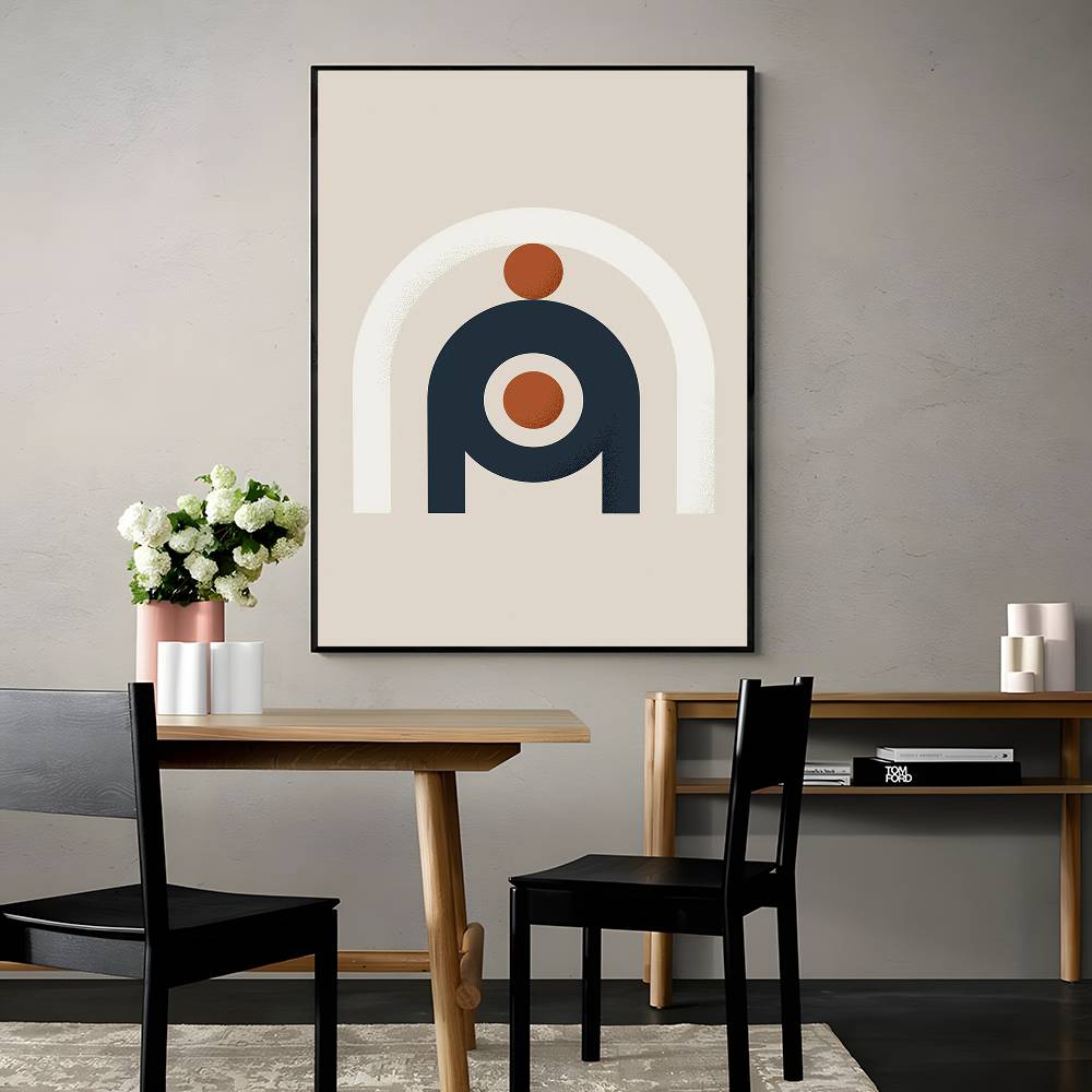 Warm Line Color Design Poster  - Interior Design With Wallpaper 리뷰 및 가격