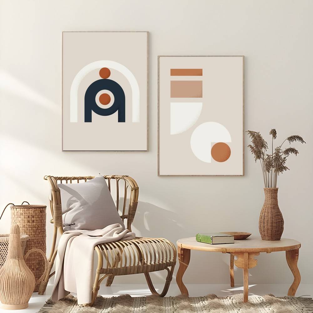 Warm Line Color Design Poster  - Interior Design With Wallpaper 리뷰 및 가격