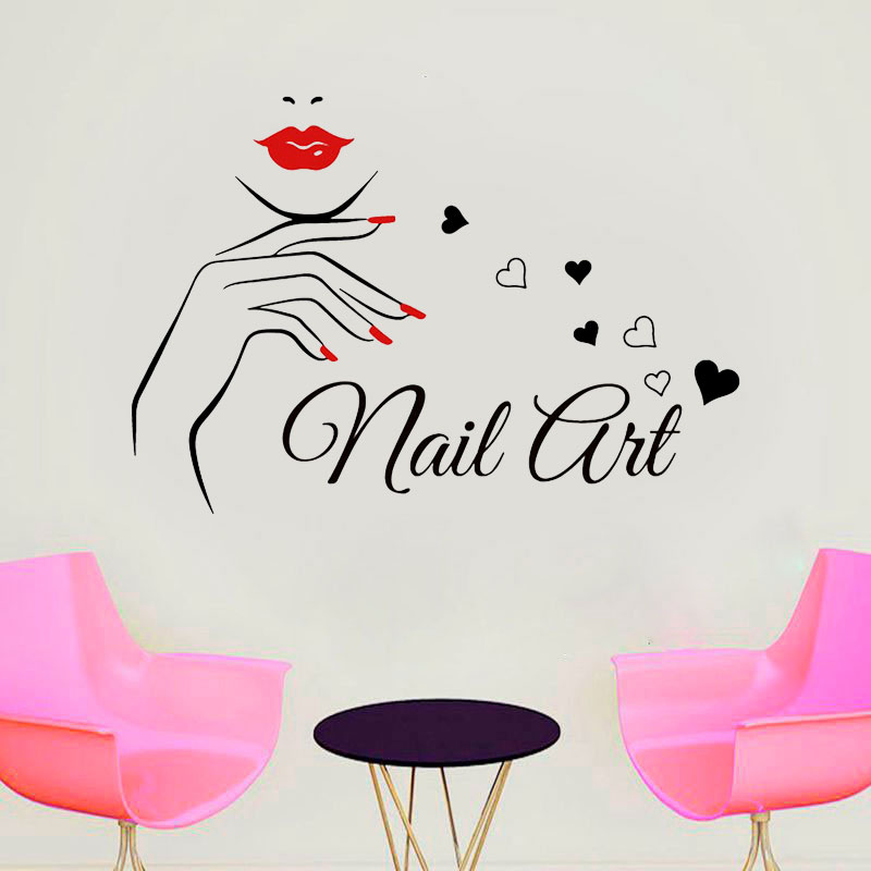 Nail Art Wall Sticker Vinyl Ho - Interior Design Nail Salon 리뷰 및 가격