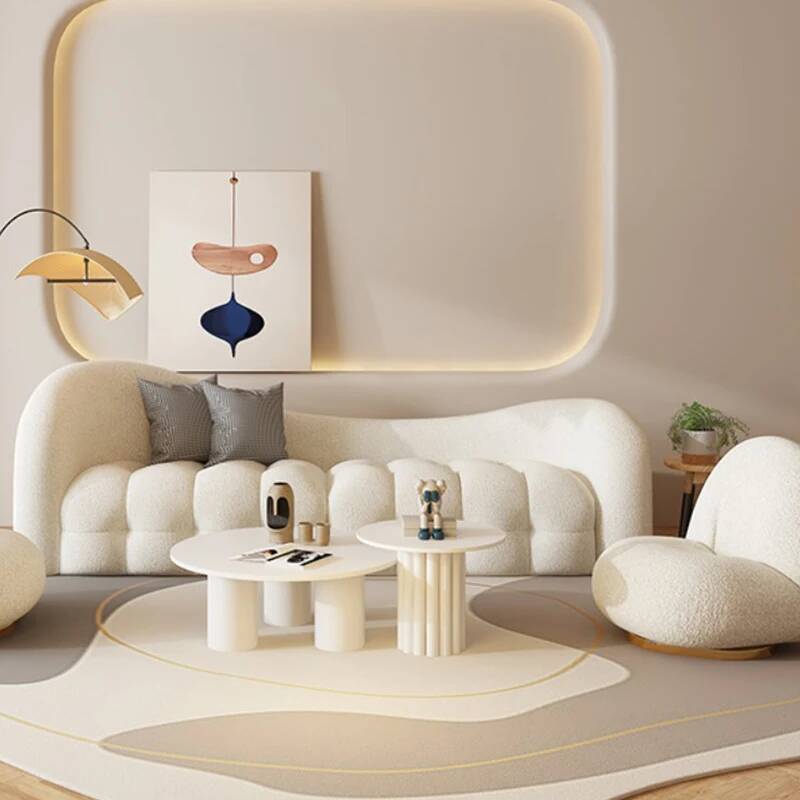 Cream White Living Room Sofas  - Interior Design White And Wood 리뷰 및 가격