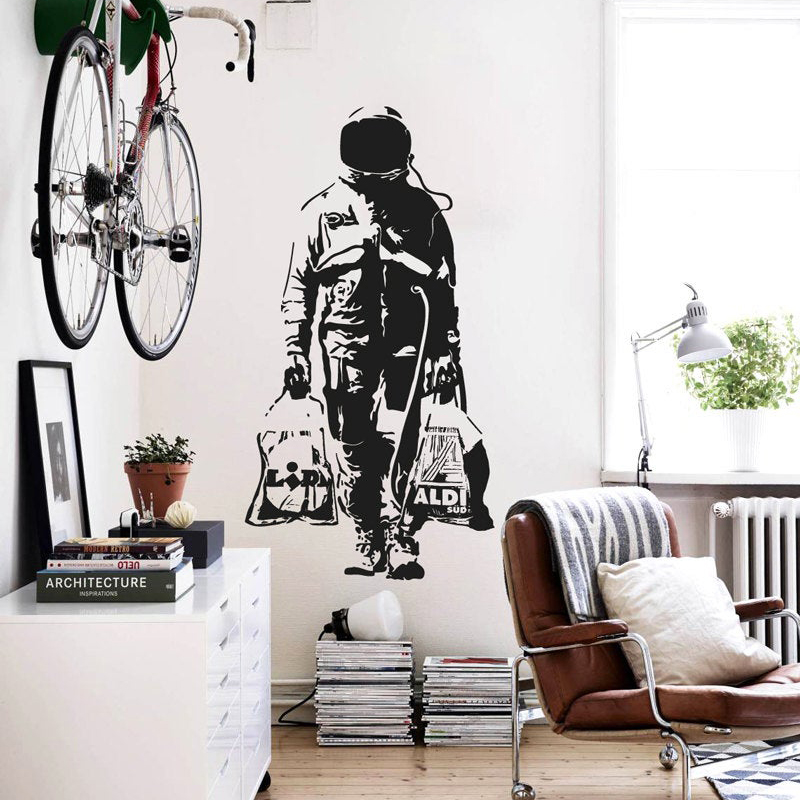 Wall Decal BANKSY ASTRONAUT St - Interior Design With Wallpaper 리뷰 및 가격