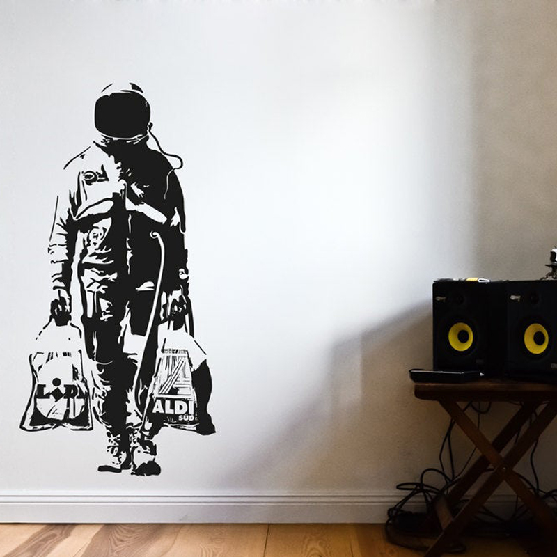 Wall Decal BANKSY ASTRONAUT St - Interior Design With Wallpaper 리뷰 및 가격