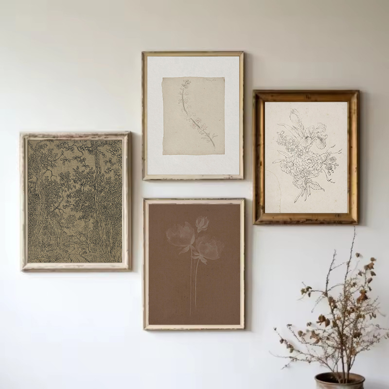 Vintage Minimalist Olive Branc - Interior Design Poster 리뷰 및 가격