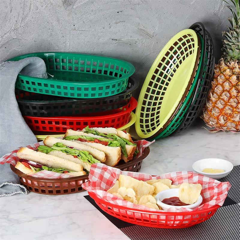 6-12Pcs Fast Food Baskets Plas - Travertine Tray Oval 리뷰 및 가격