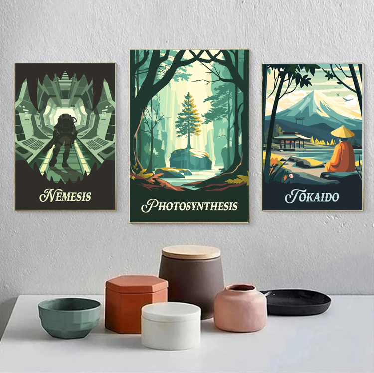 Cartoon Abstract Game Scene La - Interior Design Poster 리뷰 및 가격