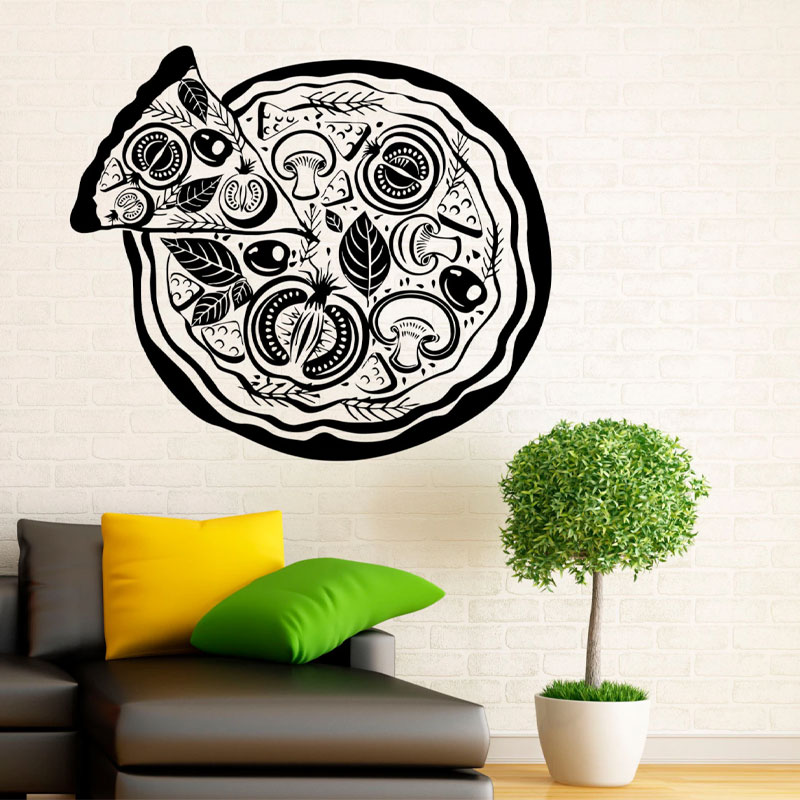 Pizza Wall Vinyl Decal Pizzeri - Interior Design With Wallpaper 리뷰 및 가격