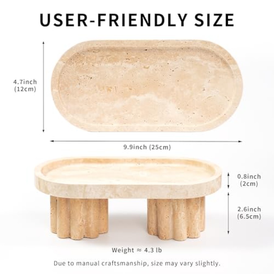 Travertine Marble Perfume Tray - Travertine Tray Oval 리뷰 및 가격