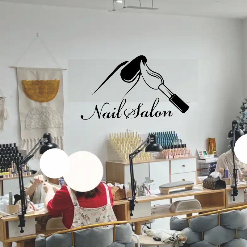Nail Salon Shop Wall Decal Man - Interior Design Nail Salon 리뷰 및 가격