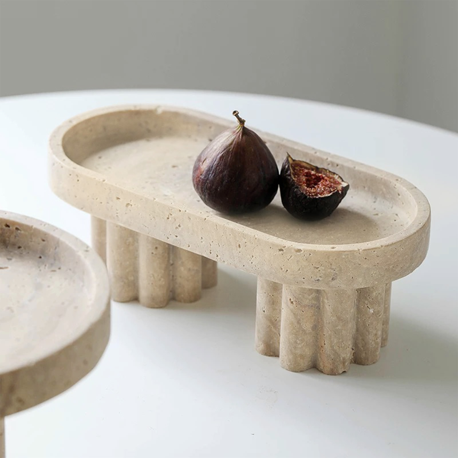 Natural travertine oval tray,  - Travertine Tray Oval 리뷰 및 가격