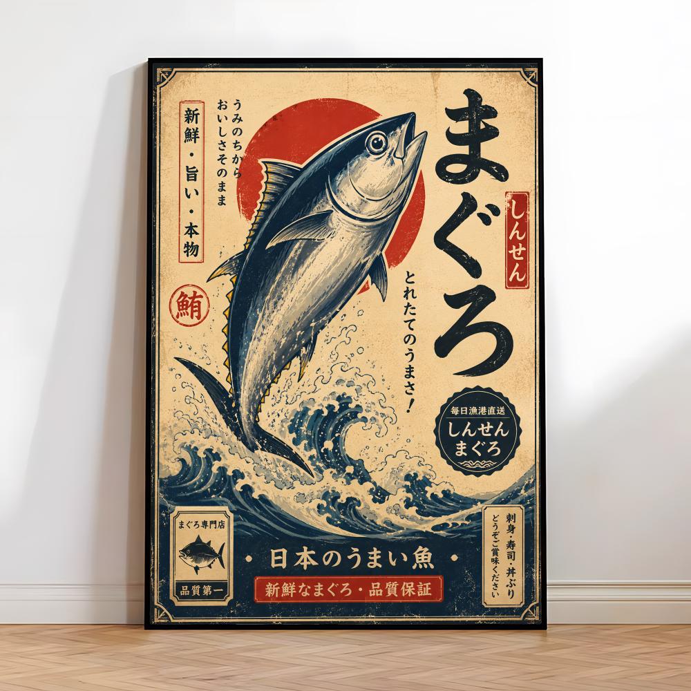 Vintage Japanese Fish Sushi La - Interior Design Poster 리뷰 및 가격